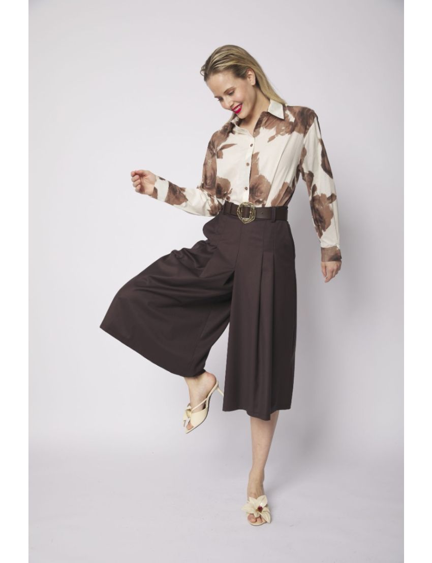 Saia calção estilo bermuda Marron