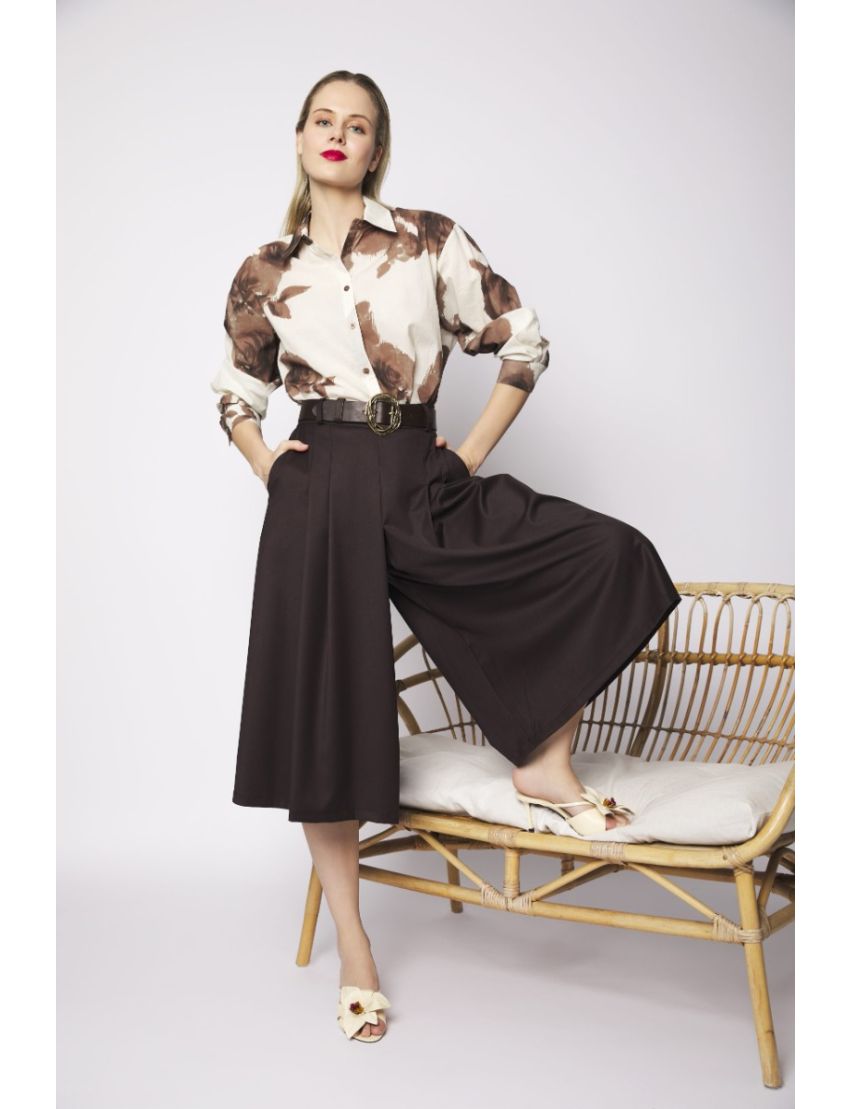 Saia calção estilo bermuda Marron