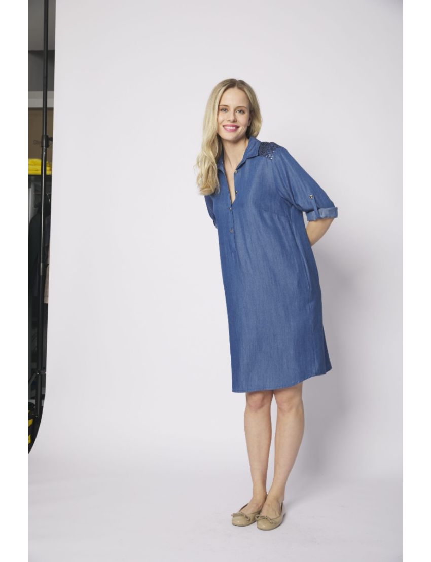 Vestido Tencel com bolsos